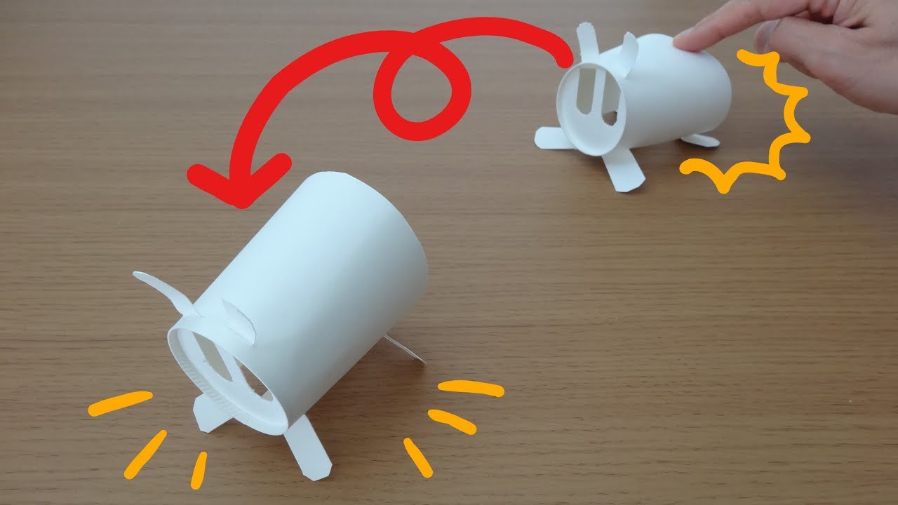 紙コップでつくる ピョンピョンうさぎ Jumping Rabbit Made Of A Paper Cup Youtube
