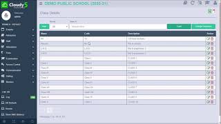How to create class in masters section [Create weekday details, Section]