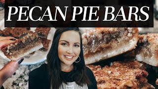 😮 GOOEY PECAN BARS w/ THICK shortbread crust 🥧  bake with me!