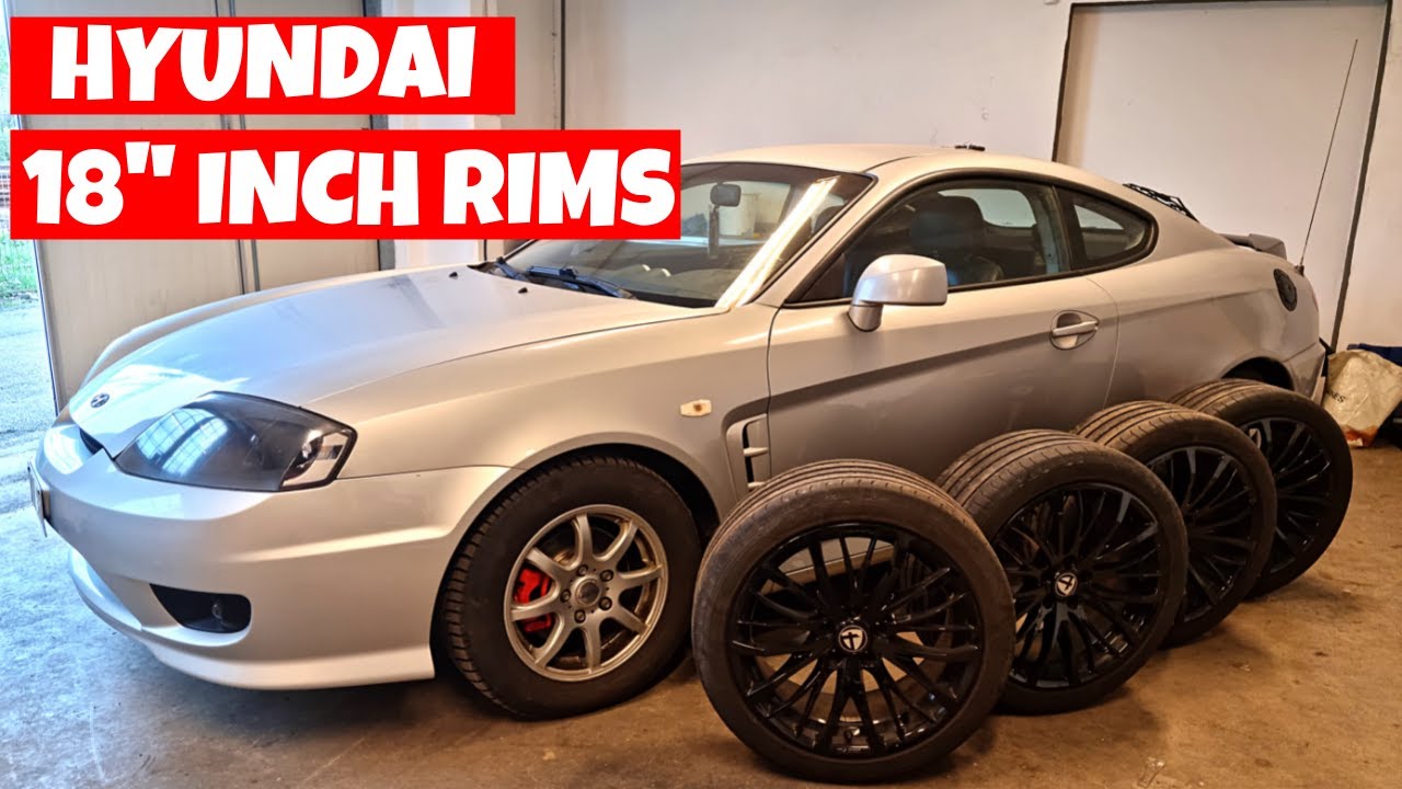 Hyundai Tiburon v6 Rims Install 18" Inch Rims YouTube