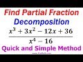 Find the Partial Fraction Decomposition - Quick and Simple Method