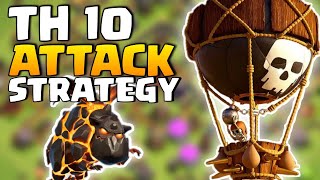 TH10  ATTACK STRATEGY| TH10 4 LAVA HOUND ATTACK|NEW META |