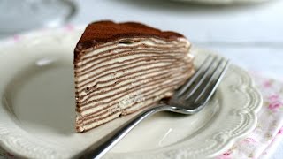 Tiramisu Crepe Cake (Recipe) - Cách làm bánh crepe Tiramisu (không cần lò) -