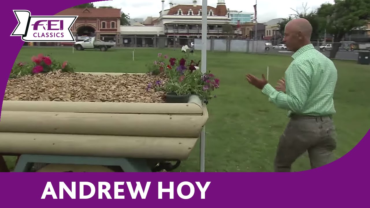 Andrew Hoy - Course Walk (ATCO Stag Corner, 22 a, b, c) - Adelaide - FEI Classics™ Eventing 2015/16 horseshoe bend