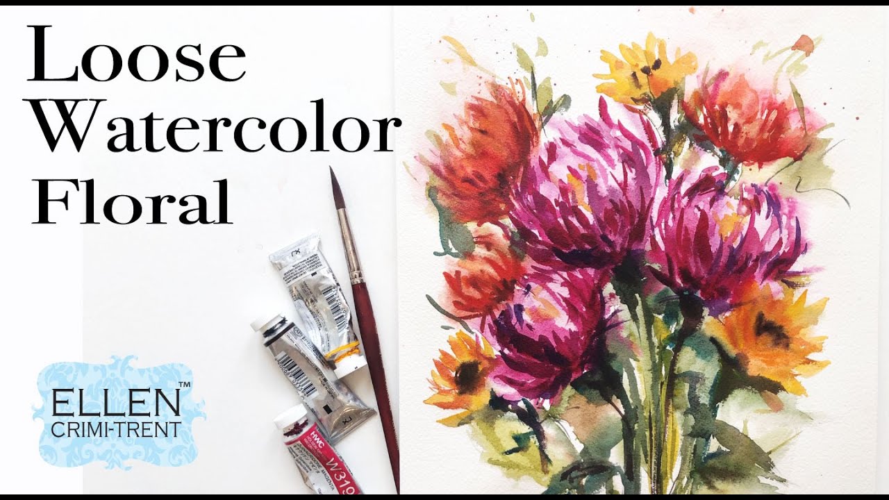 Loose Watercolor Floral- Step by Step process - YouTube