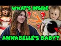 Whats inside annabelles creepy baby doll cutting open creepy dolls