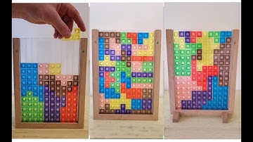 PLAYING COLORFULL TETRIS BLOCKS PUZZLE. ASMR Video