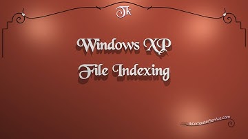 Windows XP : Disable File Indexing - Indexing Service