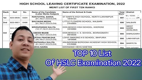 Top 10 List Of HSLC Examination 2022
