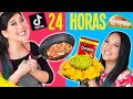 24 HORAS SÓ COMENDO COMIDA DO TIK TOK | Blog das irmãs