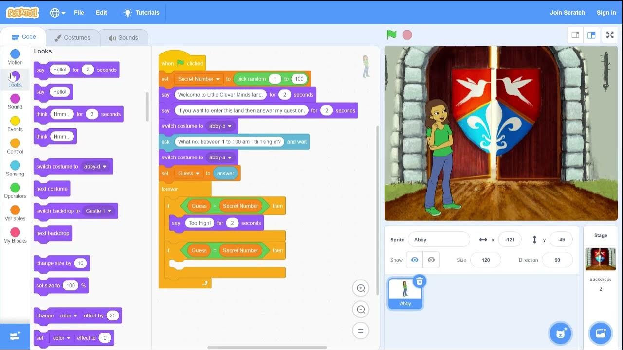 How to make High Low Game very easily in Scratch in Telugu (See my
