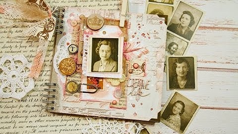 Mixed media tutorial vintage notebook