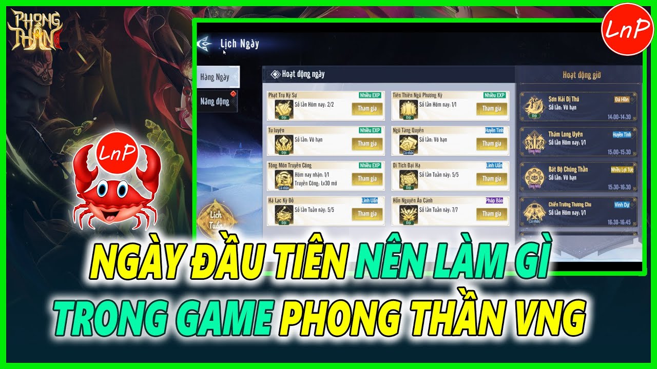 PHONG THẦN VNG - NGÀY ĐẦU TIÊN NÊN LÀM GÌ TRONG GAME PHONG THẦN VNG