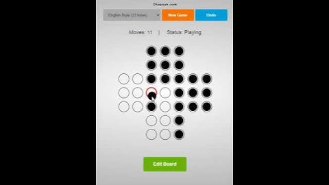 Peg Solitaire Game Solution