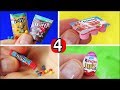 Diy 4 Miniatures de Comidas para Barbie Hacks Fácil de Hacer   Yogurt, Kinder Egg, Candys mini food