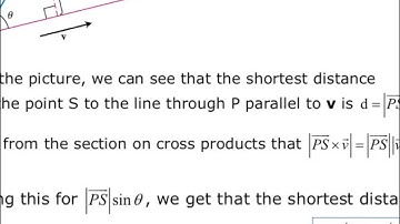 Math 2110 Section 11.5 Video 4 Distance from Point to Line