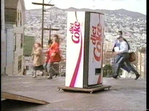 Diet Coke Runaway Vending Machine 80s Commercial 1989 Youtube