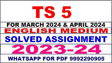 ts 5 solved assignment 2023-24 | ts 5 solved assignment in english 2024 | ts 5 2024