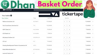 How To Create Basket Order In Tickertape | Dhan
