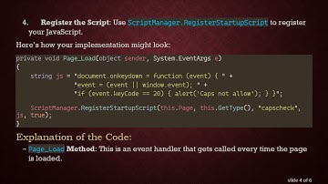How to Add JavaScript from Code Behind in C#  During Page Load
