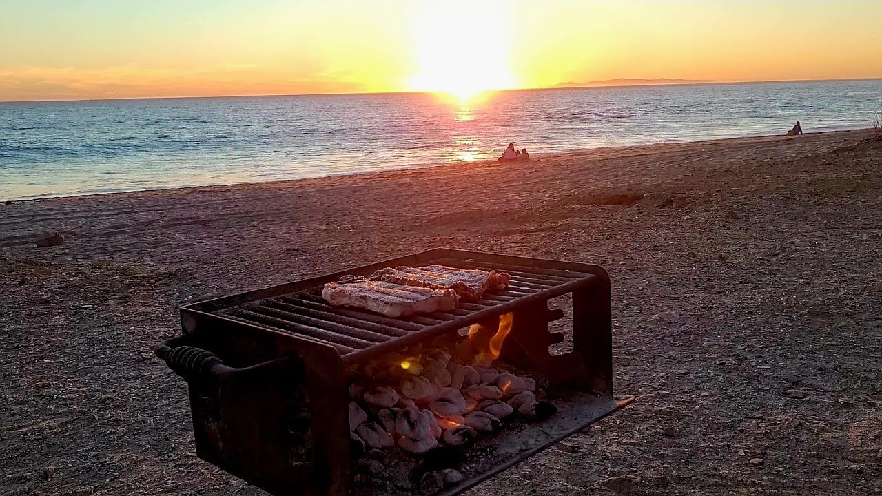 Picnic and BBQ at Sycamore Cove Beach during Sunset in Malibu