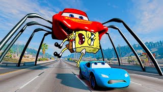 Spongebob's Epic Escape From The Lightning McQueen Eater | Reaction BeamNG Drive - Woa Doodland screenshot 3