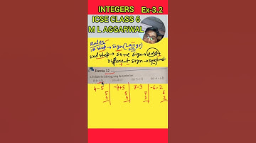 INTEGERS ICSE CLASS 6 ML AGGARWAL EX-3.2 #maths #mathematics