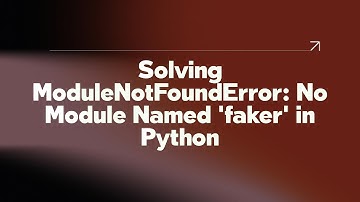 Solving ModuleNotFoundError: No Module Named 