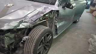 Audi A4. Ремонт передней части. Кузовной ремонт. Body repair.
