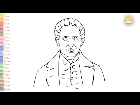 Louis Braille drawing easy  How to draw Louis Braille drawing