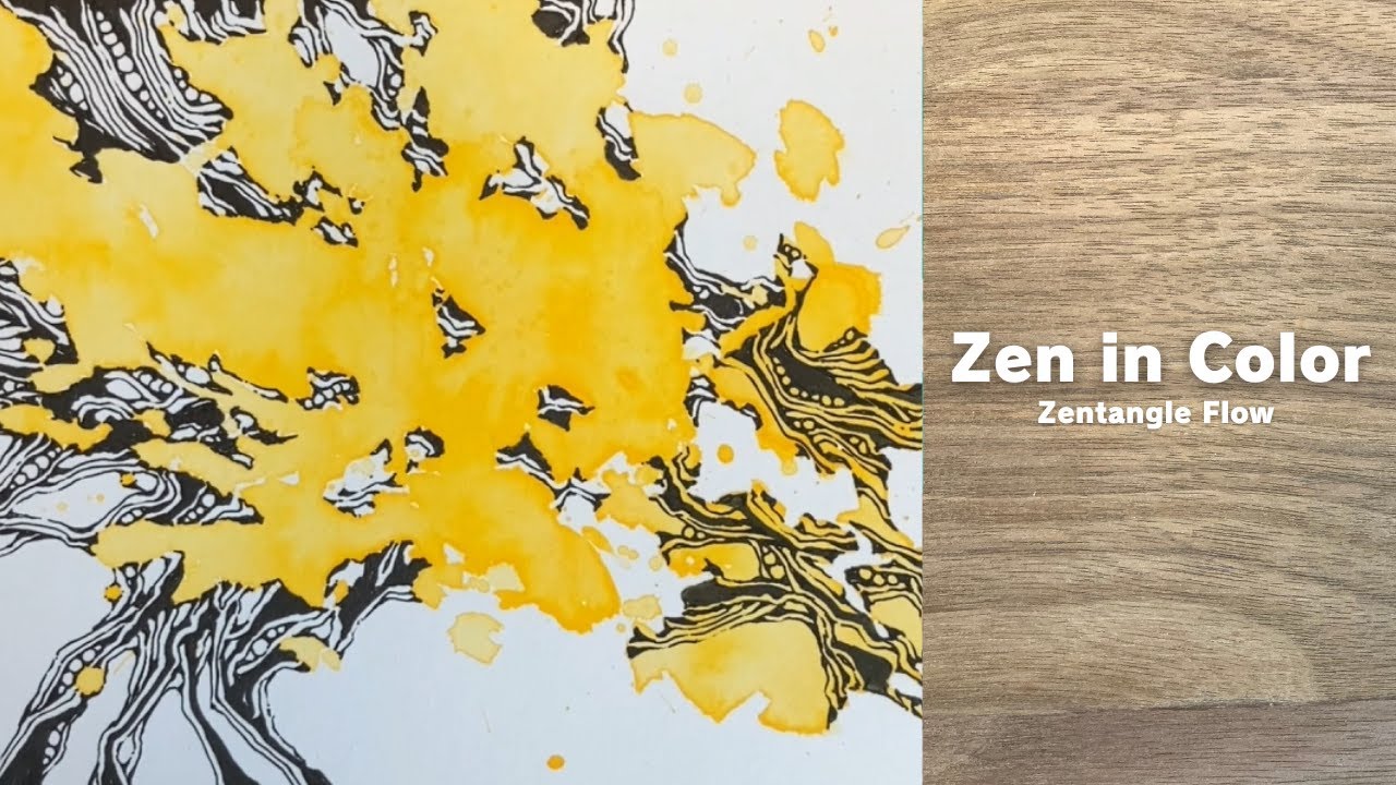 Zentangle on Sunshine: Soft Watercolor Background