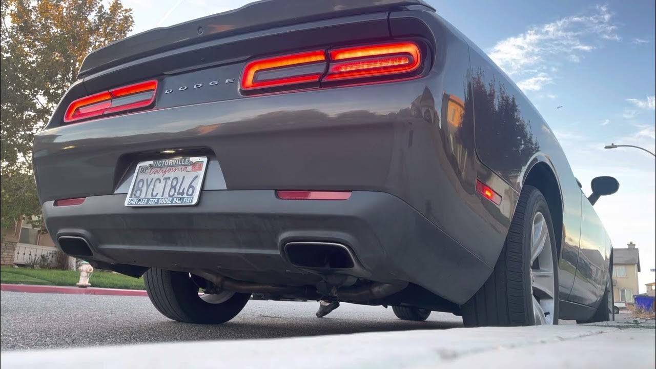 Challenger v6 Borla atak rear muffler delete sound *cold start* YouTube