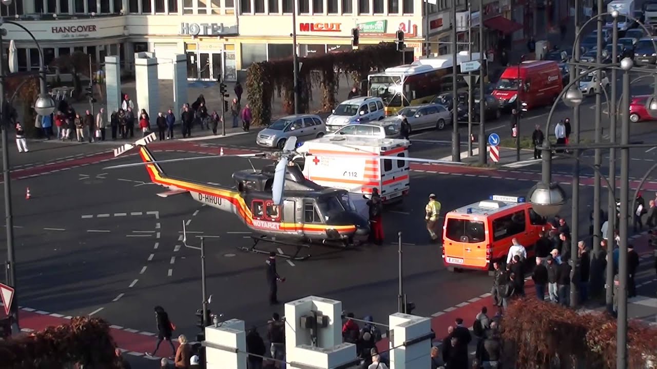 Helikopterlandung auf dem Kurt-Schumacher-Platz