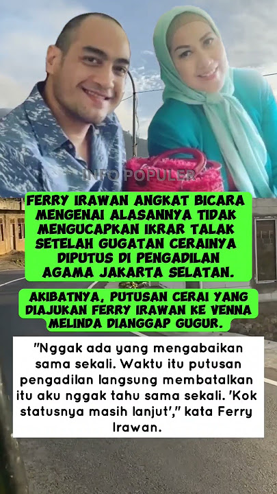 Gugatan Cerai Ferry Irawan Dianggap Gugur!! #vennamelinda #shorts
