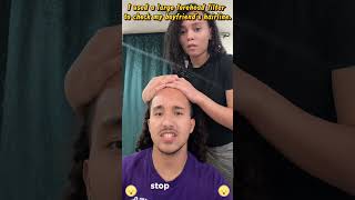 This forehead is wide-angle.#Prank #CoupleGoals #Funny #Hairline #BigForehead