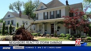 Neighbors react to storm damage in Huntsville area