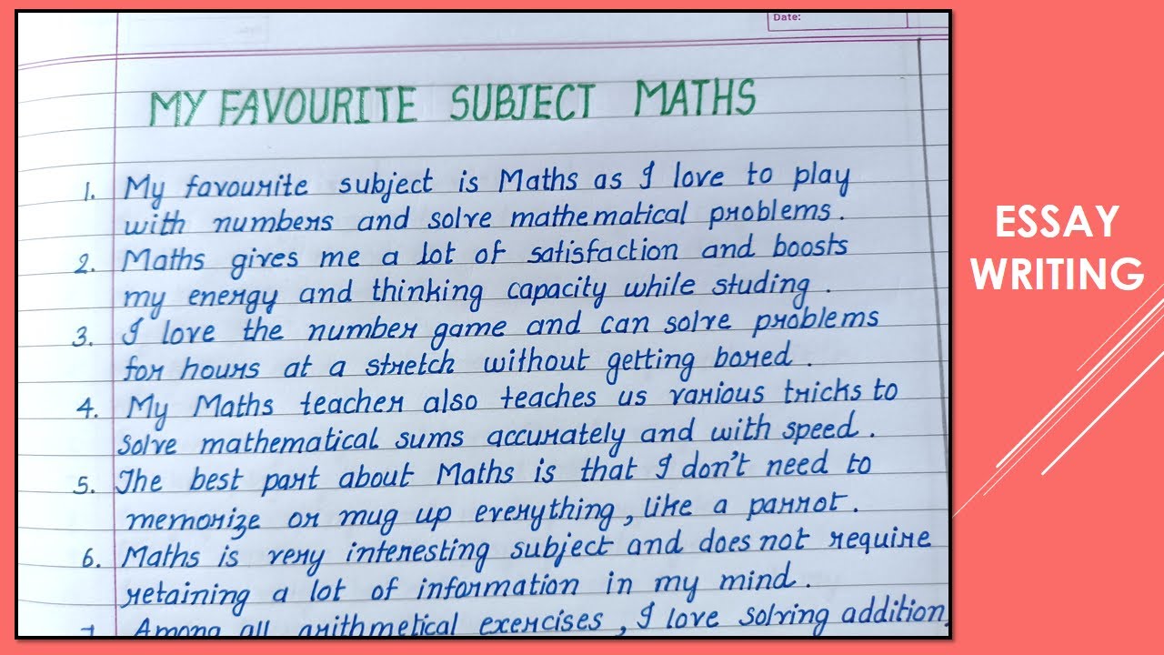 essay on my favourite subject maths class 6