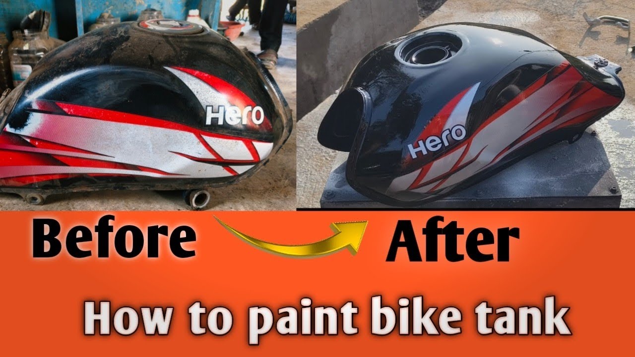How to paint bike tank ? Bike tank paint karena ka sahi tarika બાઈક ની ટાંકી રીપેઇન્ટ કરવાની રીત.
