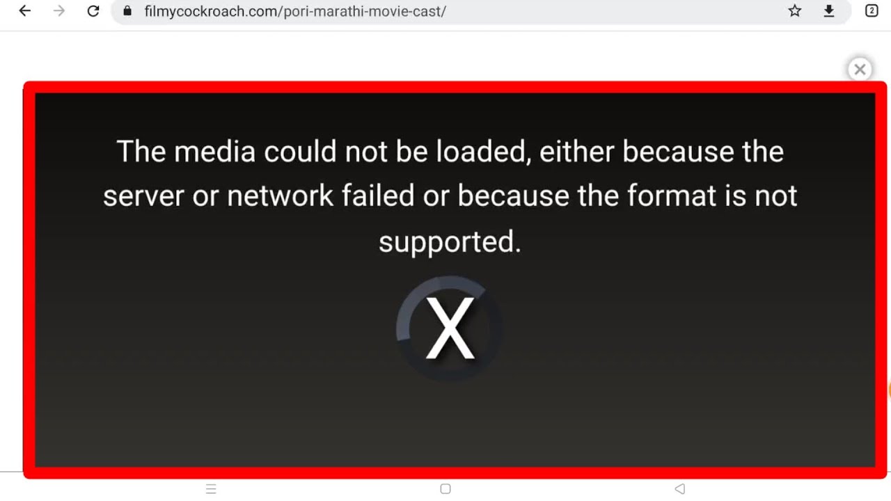 Fix The Media Could Not Be Loaded Either Because The Server Or Network 