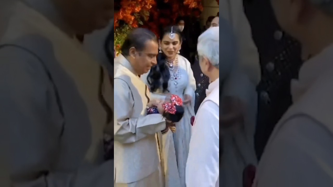 Mukesh Ambani Shows Radhika Merchants Parents , Isha Ambani Twins 