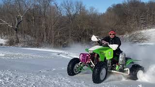 Honda TRX 450r snow ridding WITH PADDLE TIRES (Hillclimbs Don't Work) by Seth Shadwick 25,786 views 2 years ago 13 minutes, 11 seconds