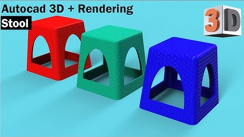 AutoCAD 3D Tutorial - Stool Modeling in Autocad + Rendering