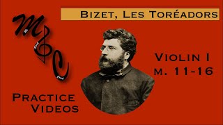 Bizet Les Toréadors for Violin 1 measures 11-16