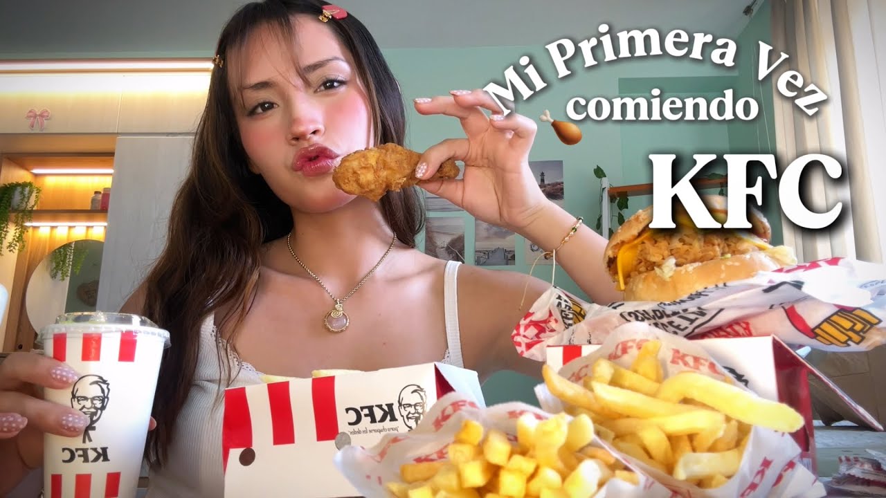 ASMR COMIENDO KFC 🍗 Mi Primera Vez probando  KFC (MUKBANG ASMR) ❤️