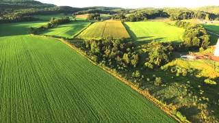 Agricultural Farms at Sunset with Phantom 3 Professional