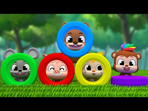 5 Tires Five Little Monkeys Jumping On The Be | <strong>ABC</strong> <strong>Songs</strong> For Kids More Nursery Rhymes | Super Lime