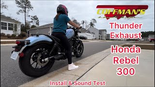 2023 Honda Rebel 300 Coffman Thunder Exhaust Installation/Sound Test
