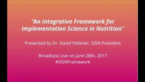 WEBINAR TEASER: An Integrative Framework for