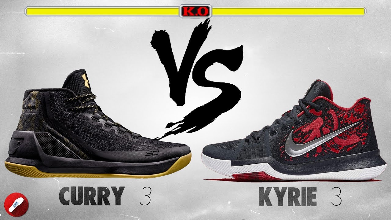 Under Armour Curry 3 vs Nike Kyrie 3! - YouTube