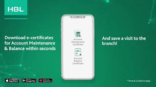 Account Balance & Maintenance certificates